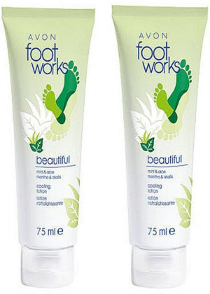 ... Mint & Aloe Foot Works Cooling Lotion 75 ml For Hot Tired Feet Avon