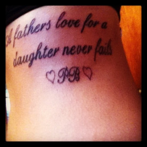 Rip Dad Quotes From Daughter Tattoos Quote tattoo on ribs