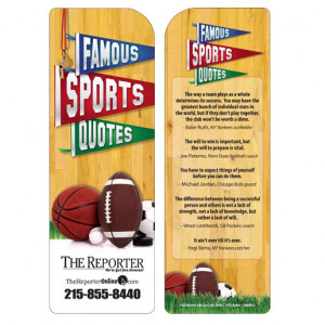 Custom Printed Promotional Item: Famous Sports Quotes Bookmark