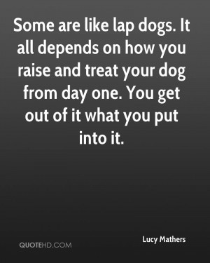 You Raise And Treat Your Dog From Day One. You Get Out Of It What You ...