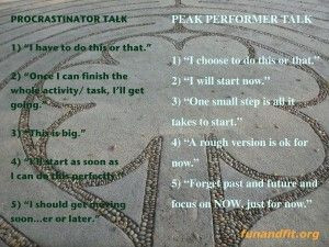 Phrases: Procrastinator vs Peak Performer via @Alexandra Williams ...