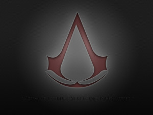 ... Wallpaper assassins creed, assassins symbol, red, background, quote