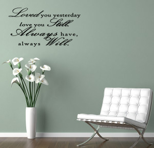 ... Yesterday-Vinyl-Wall-Saying-Decal-Sticker-Cute-Romantic-Quote-Bedroom