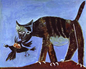 Pablo Picasso - Wounded Bird and Cat - 1939
