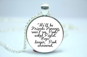 10pcs/lot the 'We'll be Friends Forever' and Piglet Quote Necklace ...