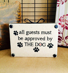 _approved by the dog_dog lover gifts_pawprint sign_dog sayings_dog ...