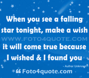 Romantic love poems, quotes and images - When you see a falling star ...