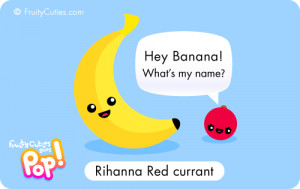 Cartoon banana and star fruit joke in a kawaii style