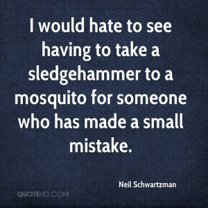 would hate to see having to take a sledgehammer to a mosquito for ...