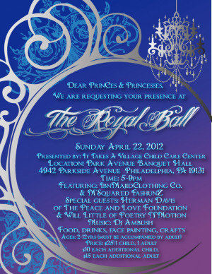 royal ball invitations
