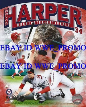 Bryce Harper Washington Nationals MLB Pro Quotes Photo 8x10 Black Wood ...