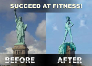 Succeed at fitness - statue of Liberty