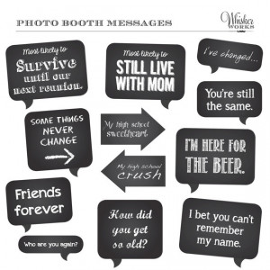 DIY Photo Booth Printables - Chalkboard Signs - REUNION