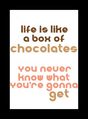 Bubba Gump Movie Quote Box of Chocolates 8x10. $15.00, via Etsy.