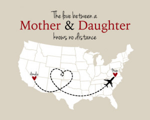 Mother and Daughter Long Distance Print Mother's Day Gift for Mom From ...
