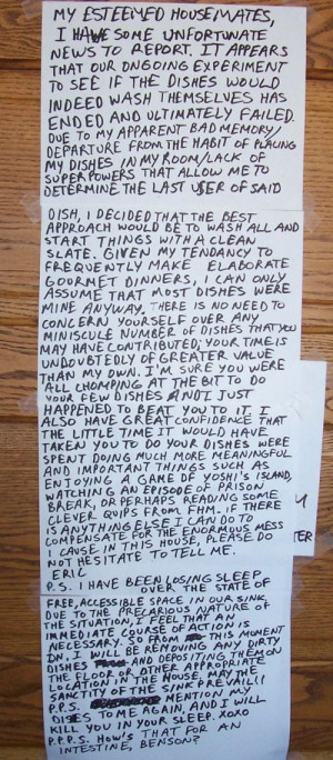 Passive Aggressive Roommate Notes (14 Photos)