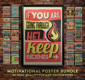 Printable Vintage Motivational Quote Posters