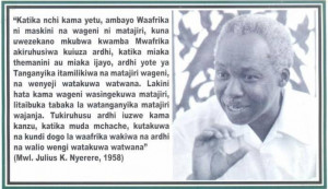 MIAKA 54 ILIYOPITA MWALIMU JULIUS K.NYERERE ALIYASEMA HAYA…