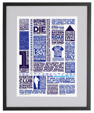 Everton Quotes Print Frame