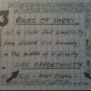 Albert Einstein quote on rules of work