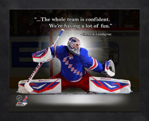 New York Rangers Henrik Lundqvist Framed Pro Quote
