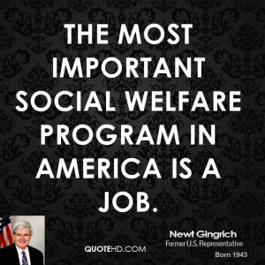 The most important social welfare program in America is a job.