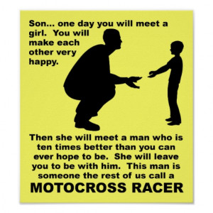 Fatherly Advice Motocross Dirt Bike Funny Sign Print
