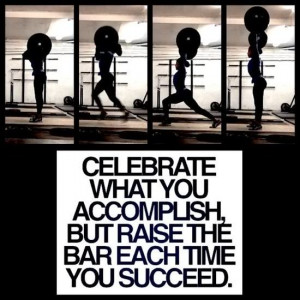 CELEBRATE WHAT YOU ACCOMPLISH BUT RAISE THE BAR EACH TIME YOU SUCCEED ...
