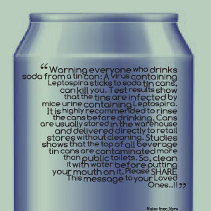 Quotes Picture: warning everyone who drinks soda from a tin can: a ...