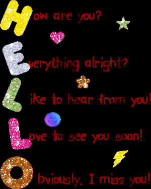 Hi And Hello Animated Glitter Gif Image - 315 x 394