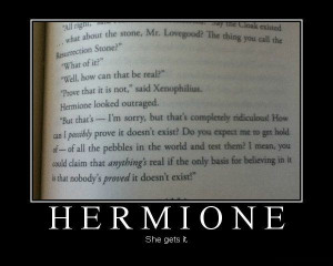 Hermione knows where the burden of proof lies!
