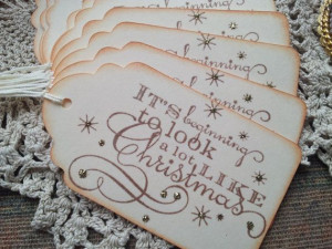 Christmas Quote Holiday Snowflake Gift Tags Set by LazyDayCottage, $4 ...