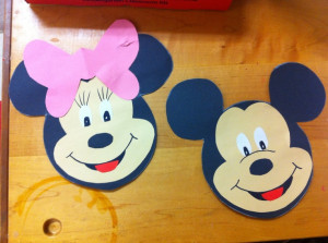 Letter m craft. Minnie Mickey Mouse... Let kids it out black head then ...