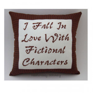 Funny Cross Stitch Pillow, Funny Quote, Brown Pillow, Reading Quote