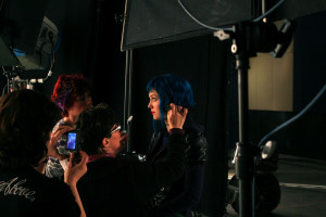 Mary Elizabeth Winstead gets her Ramona Flowers makeup touched up on ...