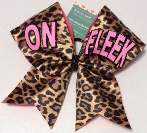 Home All Bows Cheer Quotes ON FLEEK Leopard and Pink Neon Cheer Bow