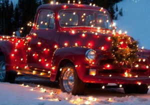 Antique Truck with Christmas Lights
