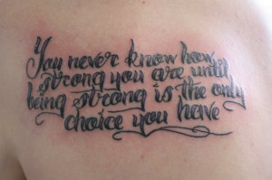 Am Strong Tattoo Quotes Script quote tattoo by