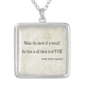 Vintage Emerson Inspirational Quote Personalized Necklace