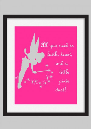 Tinkerbell Pixie Dust Quote Print Girls Room by WalkerPhotoInvites, $5 ...