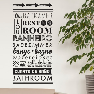 Home Typographic Multilingual Restroom Directions