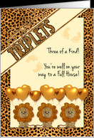 New Baby Congratulations Triplets Cheetah Print card - Product #796504