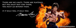 Bruce Lee pushing limits quote as a Facebook timeline cover photo