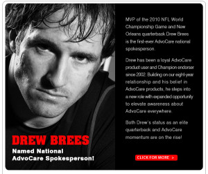 Drew Brees – AdvoCare Official National Spokesperson