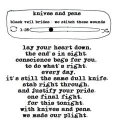 Knives And Pens - Black Veil Brides