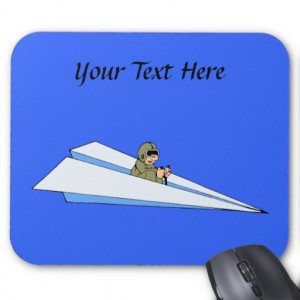 Funny Paper Airplane Pilot Mouse Pads
