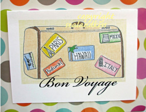 Funny Bon Voyage Card - Vintage Suitcase, Goodbye Card, Have A Nice ...
