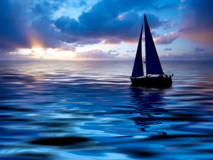 Download Sailing Boats wallpaper, 'sailing boat at sunset'.