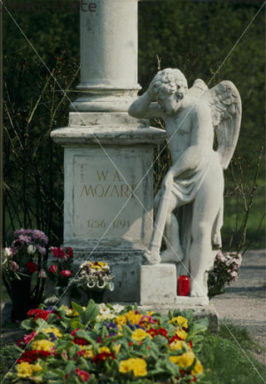 ... tomb of Wolfgang Amadeus Mozart in St Marx Cemetery, Vienna, Austria
