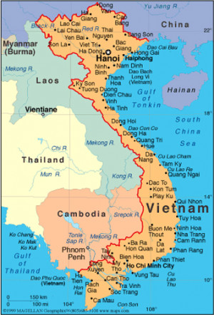 Map of 1954 Vietnam: